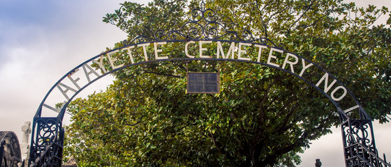 sign for Lafayette Cemetery in New Orleans