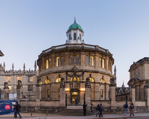 OXFORD, ENGLAND - March 28, 2019: An image of the Sheldonian Theatre during sunset in Oxford, UK