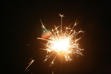 sparkler on black background