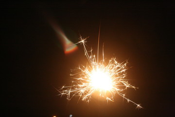 sparkler on black background