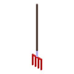 Naklejka premium Farm fork icon. Isometric of farm fork vector icon for web design isolated on white background