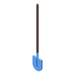 Farm shovel icon. Isometric of farm shovel vector icon for web design isolated on white background