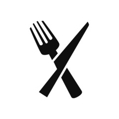 Fork knife spoon graphic symbols. Vector cutlery icons, isolated utensil image or tableware black silhouettes