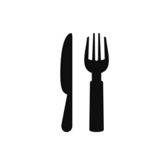 Fork knife spoon graphic symbols. Vector cutlery icons, isolated utensil image or tableware black silhouettes