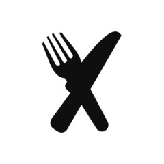 Fork knife spoon graphic symbols. Vector cutlery icons, isolated utensil image or tableware black silhouettes