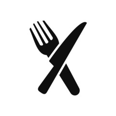 Fork knife spoon graphic symbols. Vector cutlery icons, isolated utensil image or tableware black silhouettes