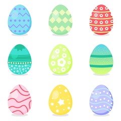 funny colorful easter egg collection vector illustration design