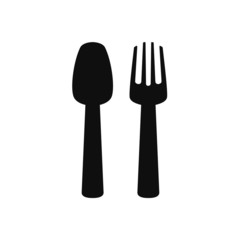 Fork knife spoon graphic symbols. Vector cutlery icons, isolated utensil image or tableware black silhouettes