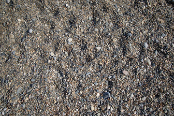 Top view of river gravel rocks with copy space and no people