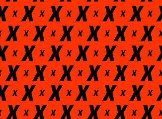 Letter X Modern Vector seamless pattern.