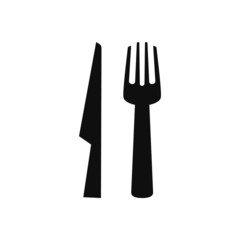 Fork knife spoon graphic symbols. Vector cutlery icons, isolated utensil image or tableware black silhouettes