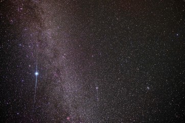 The stars and the milky way in the night sky are very beautiful.