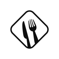 Fork knife spoon graphic symbols. Vector cutlery icons, isolated utensil image or tableware black silhouettes