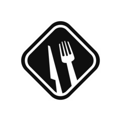 Fork knife spoon graphic symbols. Vector cutlery icons, isolated utensil image or tableware black silhouettes