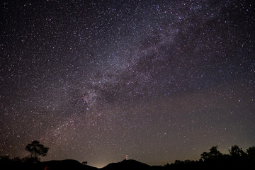 The stars and the milky way in the night sky are very beautiful.