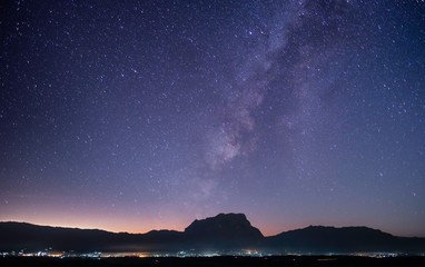 The stars and the milky way in the night sky are very beautiful.