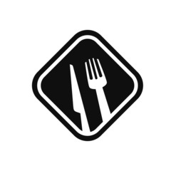 Fork knife spoon graphic symbols. Vector cutlery icons, isolated utensil image or tableware black silhouettes