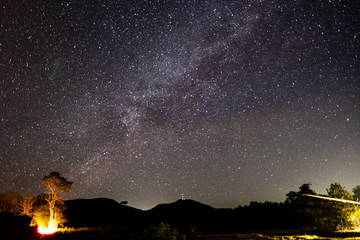 The stars and the milky way in the night sky are very beautiful.