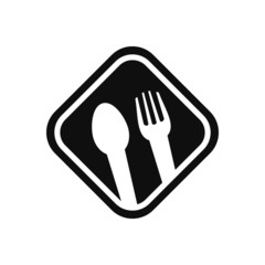 Fork knife spoon graphic symbols. Vector cutlery icons, isolated utensil image or tableware black silhouettes