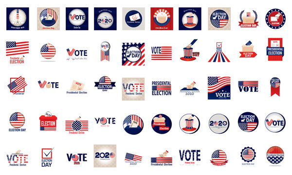 Set of election day illustrations