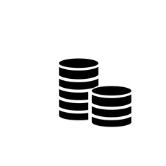stack of coins icon. Raster illustration