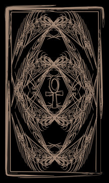 Tarot cards - back design. Ankh, Coptic cross