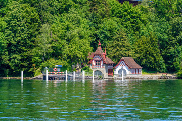 Waterview on Swiss village near Lucerne, Switzerland.