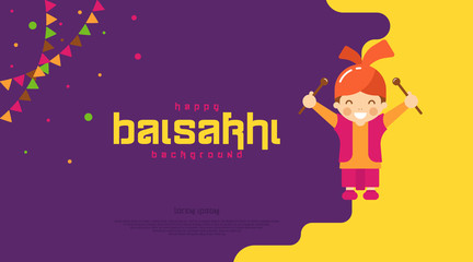 Happy baisakhi background illustration vector