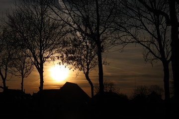 Sunset over the village