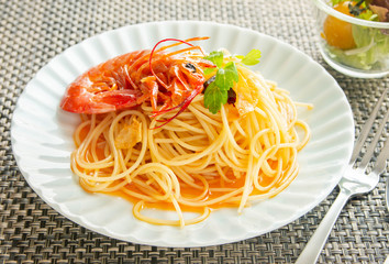 海老油のオイルパスタ