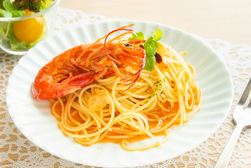 海老油のオイルパスタ