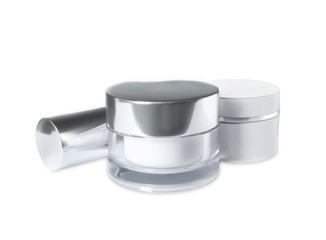 Set of luxury cosmetic products isolated on white