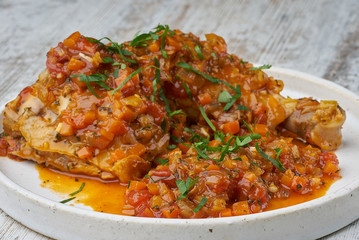 chicken with vegetables with sauce