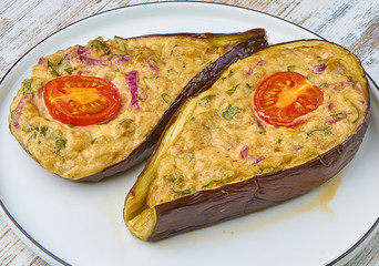 stuffed eggplant  with cherry tomato