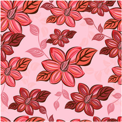 Vector abstract background flowers seamless pattern