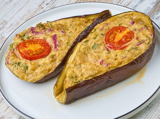 stuffed eggplant  with cherry tomato
