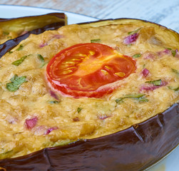 stuffed eggplant  with cherry tomato