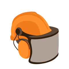 Helmet of woodcutter,  vector illustration,flat