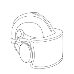 Helmet of woodcutter,  vector illustration, lining