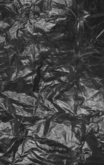 crumpled abstract background black cellophane