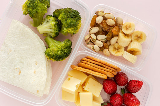 Food in Plastic containers ready to eat