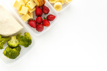 Food in Plastic containers ready to eat