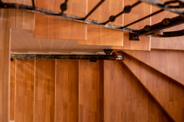 American style brown staircase in high views