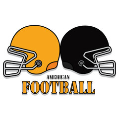 Isolated american football helmets