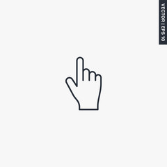 Hand, linear style sign for mobile concept and web design
