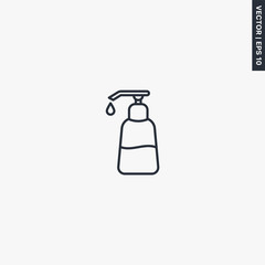 Liquid soap, linear style sign for mobile concept and web design