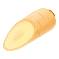 Half parsnip icon. Cartoon of half parsnip vector icon for web design isolated on white background