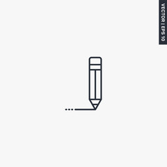 Pencil, linear style sign for mobile concept and web design