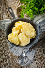 Hand-made dumplings.