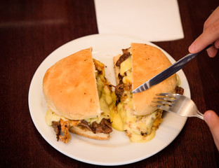 barros luco sandwich cheese with meat